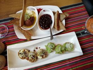 Delicious starters, yummy yummy! at Kohvik Kroon in Parnu