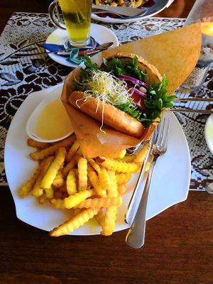 Vegan burger at Kohvik Kroon in Parnu