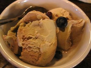 Vegan ice cream by Lacrem. Strawberry and basil. at L'Gros Luxe 100% Vege in Montreal