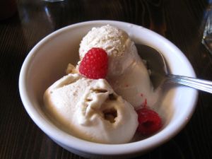 This locally-made chai tea vegan ice cream is one of the very best I have ever had. at L'Gros Luxe 100% Vege in Montreal