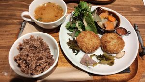 Chickpea croquette at Kissa Saeki in Hiroshima