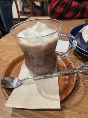 Hot chocolate, vegan 🌱   at Kissa Saeki in Hiroshima