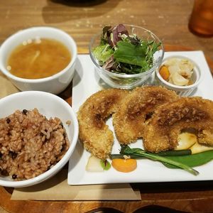 Glutinous millet croquettes at Kissa Saeki in Hiroshima