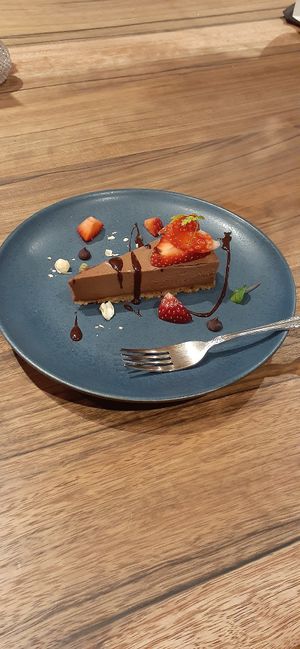 Vegan chocolate cake at Kissa Saeki in Hiroshima