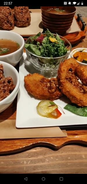 Breakfast Set with Soy nuggets at Kissa Saeki in Hiroshima