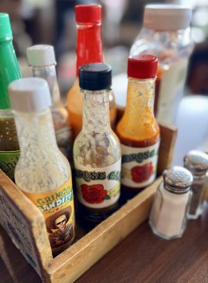 Homemade sauce   at Woodrose Cafe in Garberville