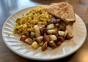 Tofu scramble   at Woodrose Cafe in Garberville