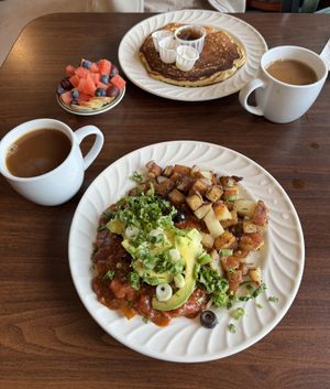 Tofu Rancheros  at Woodrose Cafe in Garberville