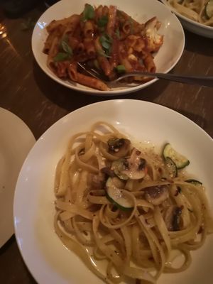 Pasta dishes at Chaise Cafe in Winnipeg