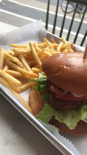 Schnitzel burger:) at Rainbow - Ibn Gvirol in Tel Aviv