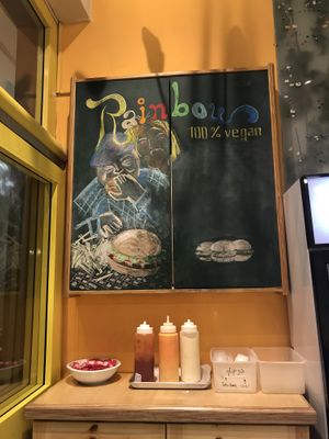 Sauces and cutlery corner at Rainbow - Ibn Gvirol in Tel Aviv