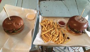 Vegan burger  at Rainbow - Ibn Gvirol in Tel Aviv