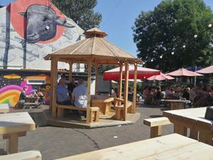 Beer garden at The Ship Inn in Newcastle Upon Tyne