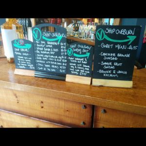 Menu boards taken by @CannyFood Twitter at The Ship Inn in Newcastle Upon Tyne