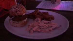 This measly looking burger was 1hr30mins coming and wasn’t worth £13  at The Ship Inn in Newcastle Upon Tyne