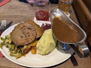 Beef seitan roast dinner   at The Ship Inn in Newcastle Upon Tyne