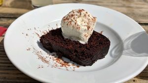 Chocolate Cake & Ice Cream at The Ship Inn in Newcastle Upon Tyne
