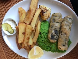 bangers and mashed peas! at The Ship Inn in Newcastle Upon Tyne