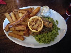 Vegan Fish and Chips at The Ship Inn in Newcastle Upon Tyne