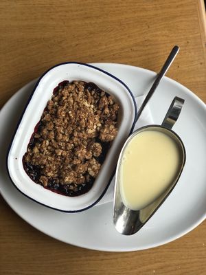Crumble and custard  at The Ship Inn in Newcastle Upon Tyne
