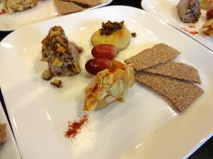 baked sharp + cranberry walnut + cheddar at Vegan Supper Club Bangkok in Bangkok