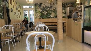 Inside the café  at Sweet Rawmance in Paris