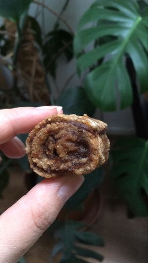 Vegan raw cinnamon roll (contain oats) at Sweet Rawmance in Paris