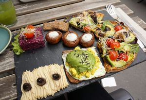 Brunch plate (from the brunch menu) at Sweet Rawmance in Paris