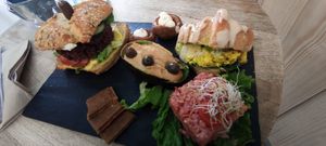 Brunch plancha with New croissant at Sweet Rawmance in Paris