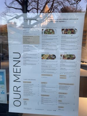 Menu  at Sweet Rawmance in Paris