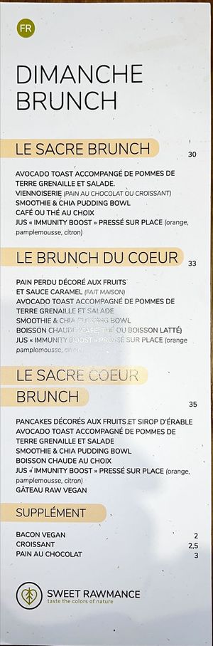 French brunch menu #Veganuary at Sweet Rawmance in Paris