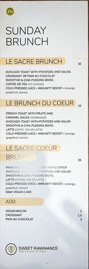 English brunch menu #Veganuary at Sweet Rawmance in Paris