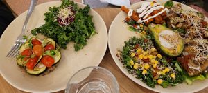 Tartelette and garlic tartines bowl. at Sweet Rawmance in Paris