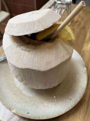 Coconut drink (fresh and fantastic )  at Sweet Rawmance in Paris