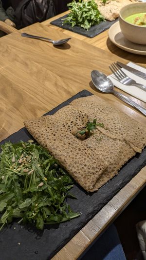 Ham and cheese savory crepe at Sweet Rawmance in Paris