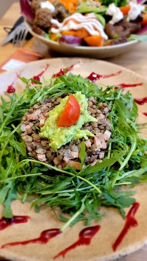 Lentil salad at Sweet Rawmance in Paris