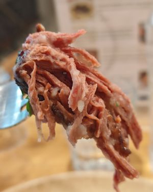 FILET À LA PARISIENNE
Redefine Meat flank steak, mashed potatoes, mushrooms, wine merchant sauce
 at Sweet Rawmance in Paris