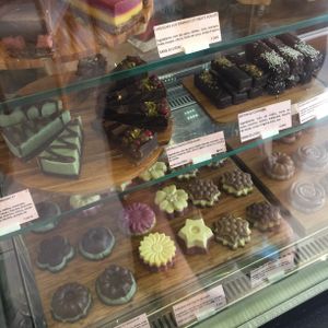 Lots of shaped cakes at Sweet Rawmance in Paris