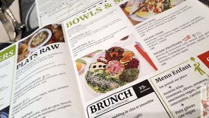 Menu at Sweet Rawmance in Paris