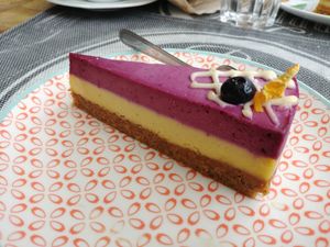 Red fruit cake at Sweet Rawmance in Paris