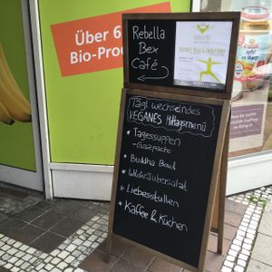 outside at Rebella Bex Cafe in Munich