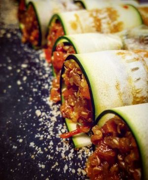 Zucchini rockin rolls at Rebella Bex Cafe in Munich