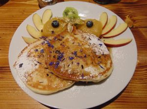 Breakfast pancakes at Rebella Bex Cafe in Munich