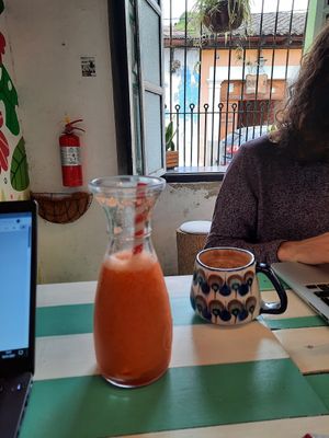 Smoothie Bronceado and Mocca at Amanecer Juice Bar in Antigua