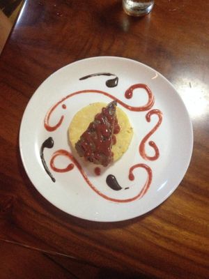 Raw chocolate cake at Life House Organic Restaurant in La Fortuna