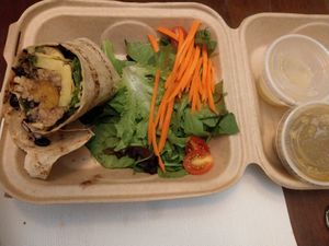 Vegan burrito at Zinc Cafe in Medford