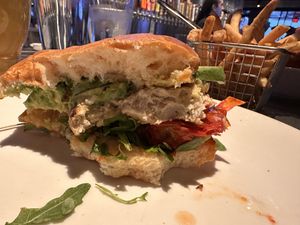 Avocado and gardein sandwich with sun dried tomatoes  #Veganuary at Yard House in Moorestown