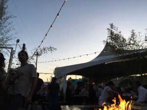 Outside the truck, fireside at PBJ Grilled - Food Truck in Portland