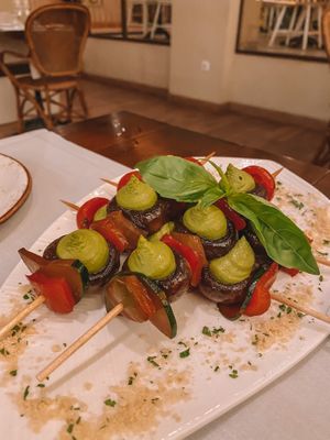 Raw vegan bruschetta  at Level Veggie Bistro in Madrid