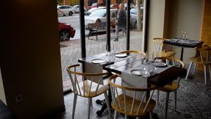 interior at Level Veggie Bistro in Madrid